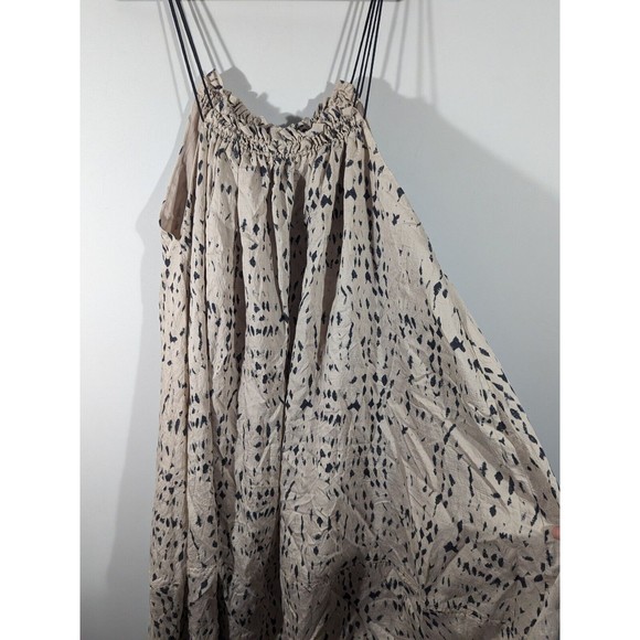 H&M Lyocell Blend Barrel Beige Black Maxi Dress Women Plus Size XXL - Picture 4 of 6